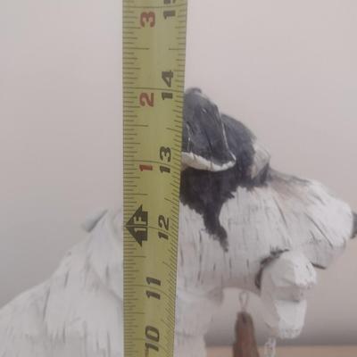 Large Resin Dog Statuette with Welcome Sign