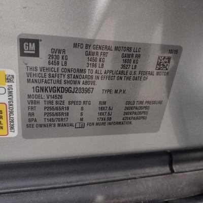2016 Chevy Traverse LT AWD SUV with 45,000 Miles Clean Title