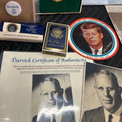 Lot 125 Kennedy memorabilia