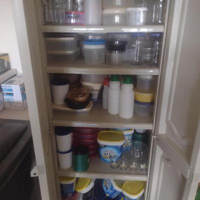 Large Collection of Plastic Containers Various Sizes Most with Lids