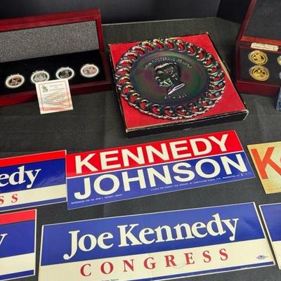 Lot 94 legacy proof, collection coins & carnival glass Kennedy plate, Kennedy Superman