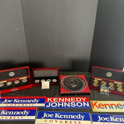 Lot 94 legacy proof, collection coins & carnival glass Kennedy plate, Kennedy Superman