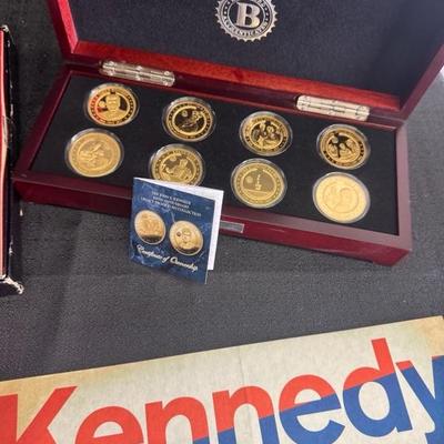 Lot 94 legacy proof, collection coins & carnival glass Kennedy plate, Kennedy Superman