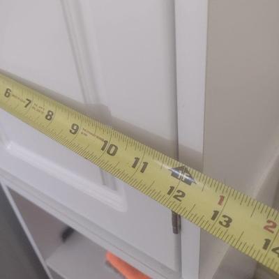 Laminate Two-Piece Cabinet and Shelf Set (No Contents)