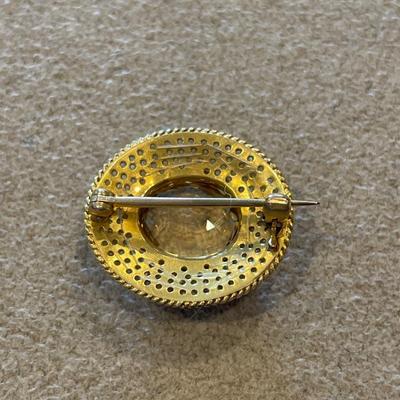 Beautiful citrine and pearl brooch