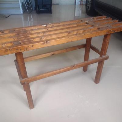 Wood Framed Planter Pot Bench