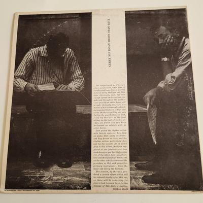 Sale Photo Thumbnail #390: This auction lot is for a Vintage Stan Getz Vinyl Music Album. This is The Gerry Mulligan Meets Stan Getz on the Verve Label.  The record has not been played by us but appears to be in good condition.  The sleeve has some wear and aging with possible edge