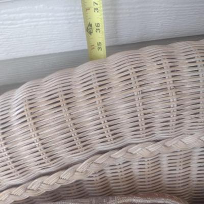 Vintage Real Wicker Loveseat with Cushions