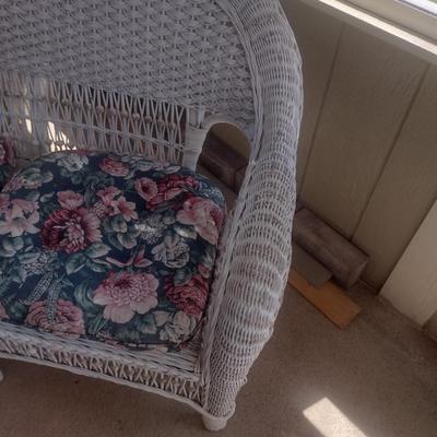 Vintage Real Wicker Loveseat with Cushions