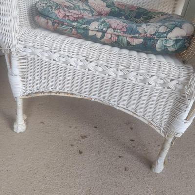 Vintage Real Wicker Chair with Cushions Includes Bonus Matching Chair