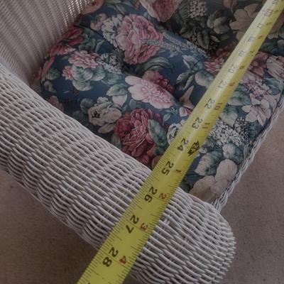 Vintage Real Wicker Chair with Cushions Includes Bonus Matching Chair