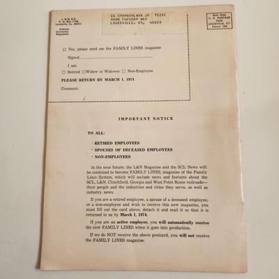 Sale Photo Thumbnail #403: This auction lot is for a copy of the L&N Employee Magazine - February 1974.  The magazine appears to be in good condition for its age.