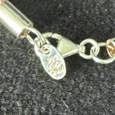 Sterling Silver .925, Pearl, Pink leather Bracelet