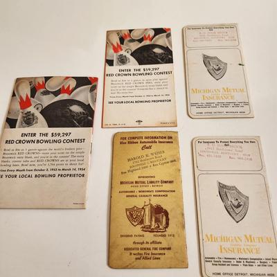 Sale Photo Thumbnail #415: This auction lot is for a grouping of Vintage Bowling Ephemera.  Score books and instructional guides with tips for better bowling.  Great graphics.