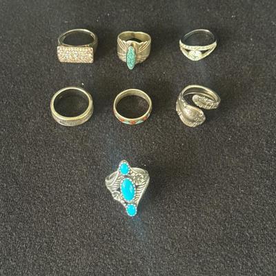 Sterling Silver .925 Ring Lot (7 Rings)