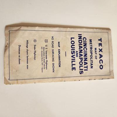 Sale Photo Thumbnail #426: This auction lot is for Two Vintage Maps.  One is a Gulf Oil Map of Louisville with a date of 1969 and an undated regional map from Texaco.  See photos for condition - they have been used.