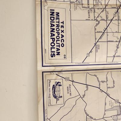 Sale Photo Thumbnail #429: This auction lot is for Two Vintage Maps.  One is a Gulf Oil Map of Louisville with a date of 1969 and an undated regional map from Texaco.  See photos for condition - they have been used.