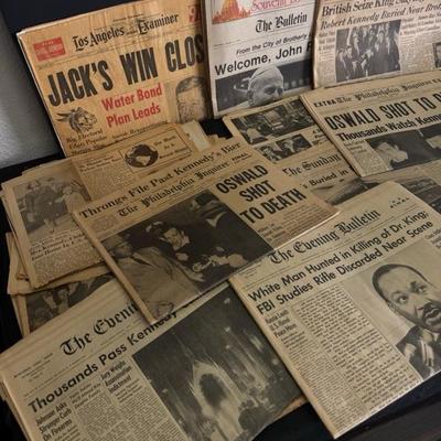 Lot 101 collection of newspapers