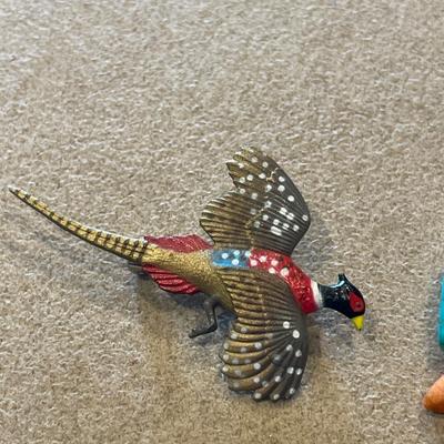 Hand painted pheasant pen with variety of stone necklace