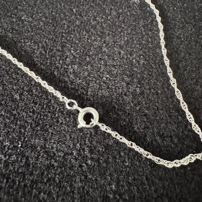 Sterling Silver .926 Rope Necklace with Sterling Silver .925 Turtle Charm