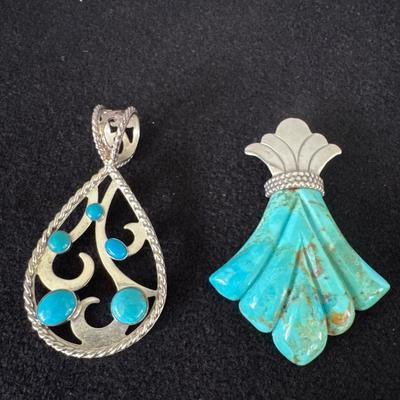 Sterling Silver .925 turquoise Pendants/Charms