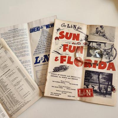 Sale Photo Thumbnail #468: This auction lot is for a Grouping of L&N Railroad Time Tables and List of Stations.  The list of stations is dated 1962, the Passenger Train Time Table is dated 1969 and the very vintage time table is dated 1948.  All have been used, but overall are nice