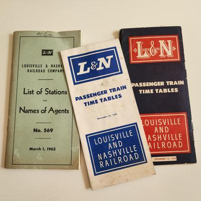 Sale Photo Thumbnail #464: This auction lot is for a Grouping of L&N Railroad Time Tables and List of Stations.  The list of stations is dated 1962, the Passenger Train Time Table is dated 1969 and the very vintage time table is dated 1948.  All have been used, but overall are nice