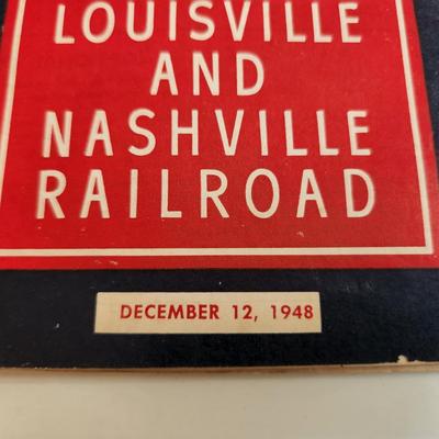 Sale Photo Thumbnail #467: This auction lot is for a Grouping of L&N Railroad Time Tables and List of Stations.  The list of stations is dated 1962, the Passenger Train Time Table is dated 1969 and the very vintage time table is dated 1948.  All have been used, but overall are nice