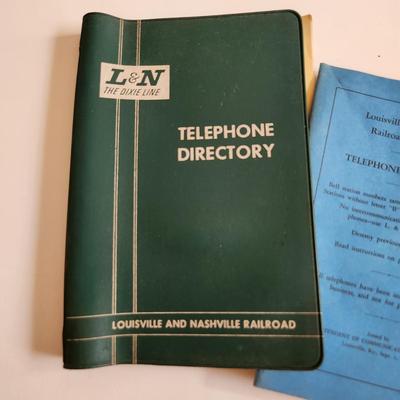Sale Photo Thumbnail #471: This auction lot is for a pair of Vintage L&N Telephone Directories.  Where you gonna find treasures like these.  Great items for that railroad buff in your life.