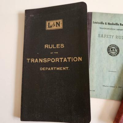 Sale Photo Thumbnail #476: This auction lot is for a Collection of L&N Operating Rule Books.  These three books have the rules of the L&N Transportation Department - nice find for that L&N Railroad Collector.