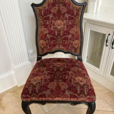 Gilded Upholstered Nail Head Accent Chair
