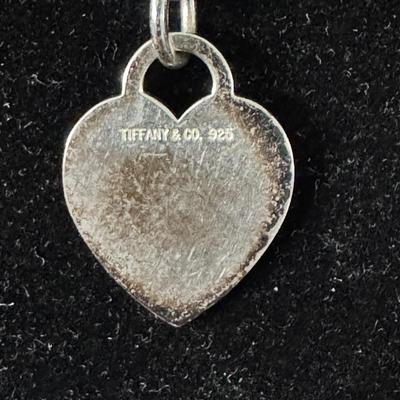 Large Tiffany & Co Sterling Silver Heart Tag Toggle Necklace (Monogramed)