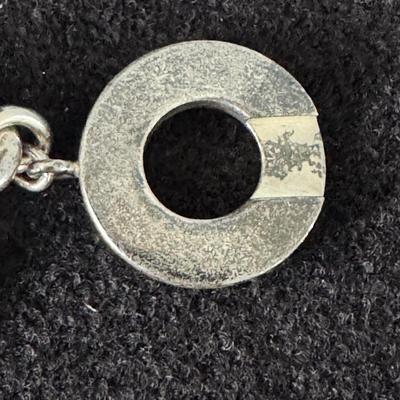Large Tiffany & Co Sterling Silver Heart Tag Toggle Necklace (Monogramed)