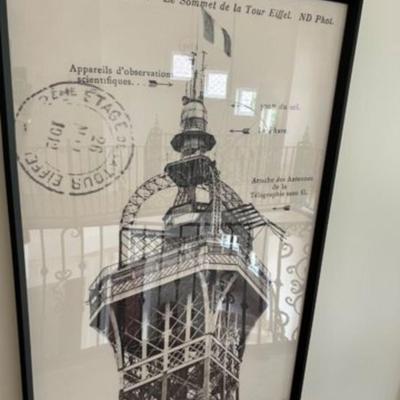 Framed “Paris” Artwork - “Paris” 53” tall, 35” wide