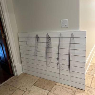 Large wood feather Art