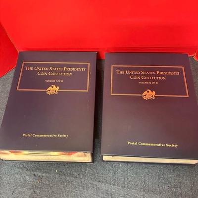 Lot 84 volume one and two the United States president’s coin collection postal commemorative Society