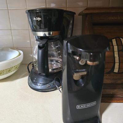 Can opener and coffee pot