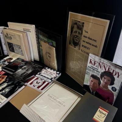 Lot 107 collection of books and binder with JFK memorabilia