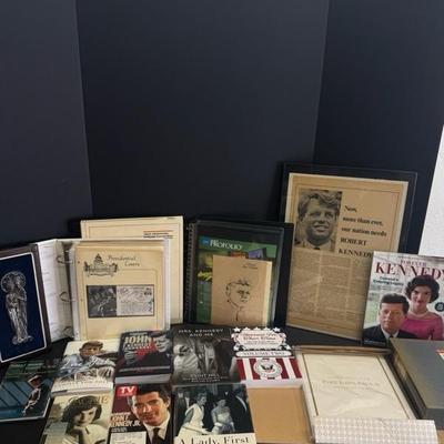 Lot 107 collection of books and binder with JFK memorabilia
