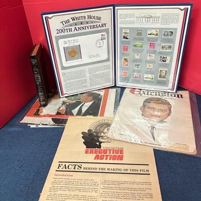 Lot 90 postal commemorative White House stamps signed first edition book
