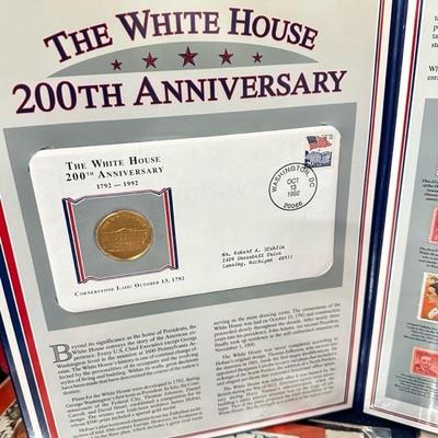 Lot 90 postal commemorative White House stamps signed first edition book