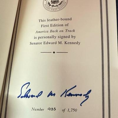 Lot 152 signed first edition America back on track by Edward Kennedy