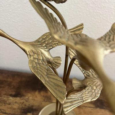 flying ducks brass sculpture