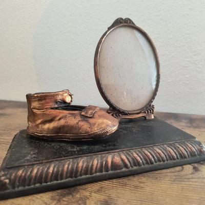 vintage bronze oval picture frame