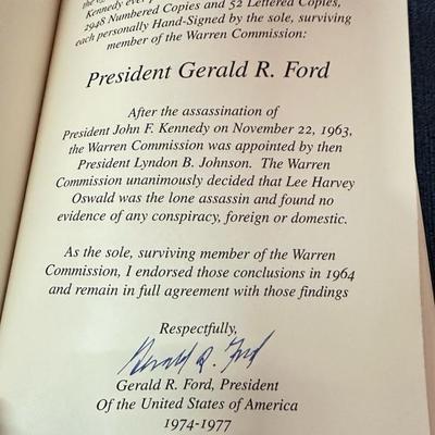 Lot 155 president John F. Kennedy assassination report signed by Gerald Ford