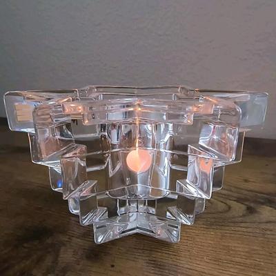 Lead crystal candle holder