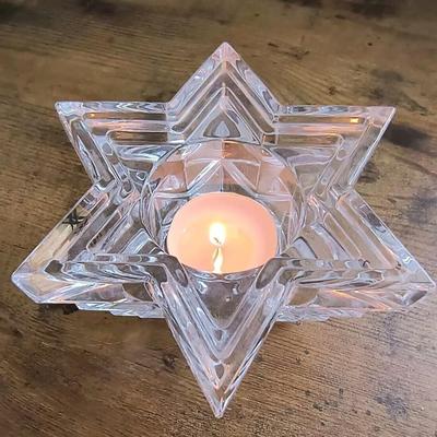 Lead crystal candle holder