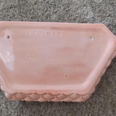 Pink peach porcelain wall pocket