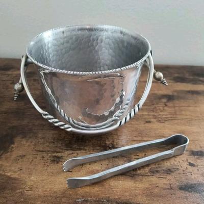 Vintage aluminum ice bucket wine cooler