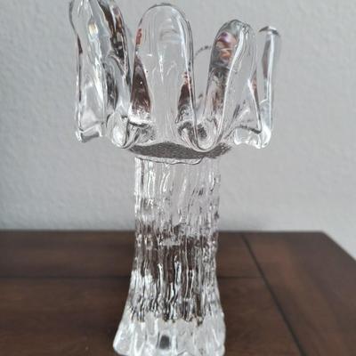 Vintage sunflower glass candle holder